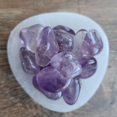 Amethyst Tumbled Stone, Amethyst Crystal, Amethyst Charged Tumbled Stones, Healing crystal, Amethyst Stone, Pocket Stone - 5x