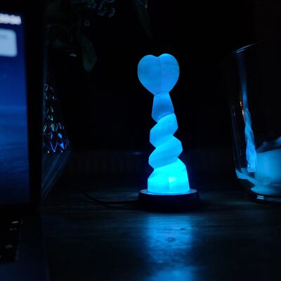 Selenite USB lamp - Heart