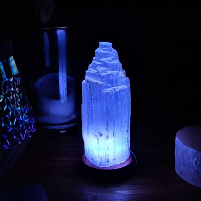 Selenite USB lamp - Mountain (Colour changing) - 20 cm
