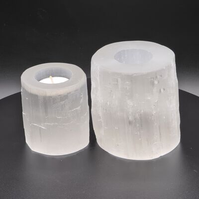 Selenite Tealight Holder - Cylinder - 10 cm