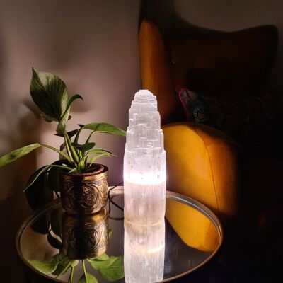 Selenite Natural Tower Lamp - Multiple Sizes - 30 cm