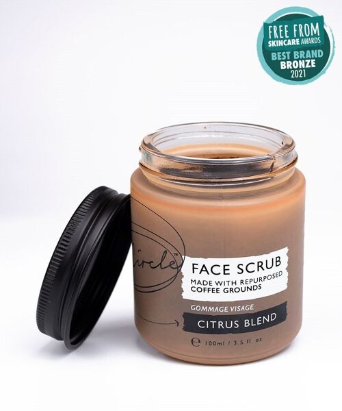 Zero Waste Vegan Face Scrub with Coffee + Rosehip [Citrus blend] Exfoliator