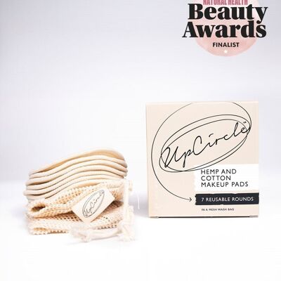 Tampons de maquillage de luxe en chanvre + coton sans plastique et réutilisables