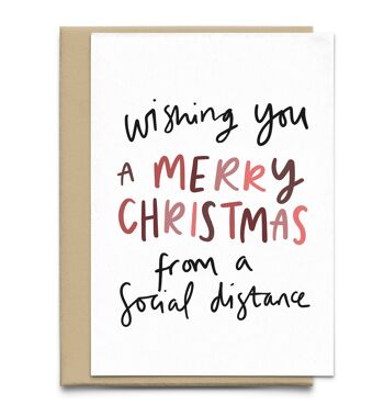 Joyeux Noël d'une carte de voeux à distance sociale 3