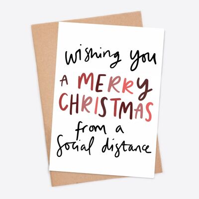 Frohe Weihnachten von einer sozialen Distanz-Grußkarte