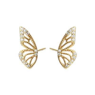 Gold-Schmetterlings-Ohrringe