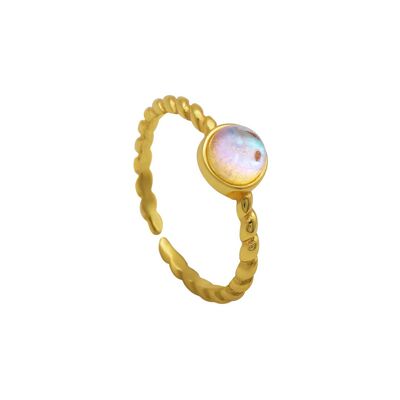 Anello in pietra di luna d'oro