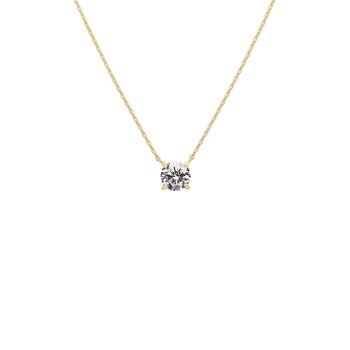 Collier Solitaire Bella Or 14 Carats