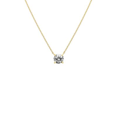 Bella Solitaire Necklace 14ct Gold