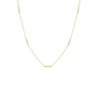 Dainty Gold Crystal Necklace- Luna