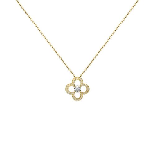 18K Gold Diamond Clover Necklace *MADE TO ORDER* -1
