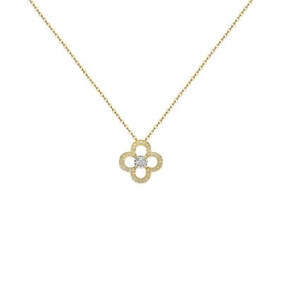 18K Gold Diamond Clover Necklace *MADE TO ORDER* -1