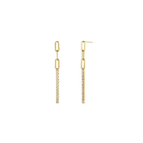 Gold Link Chain Drop Earrings