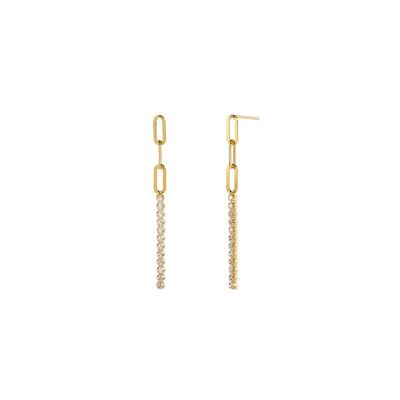 Gold Link Chain Drop Earrings