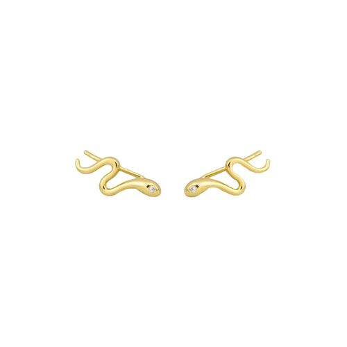 Gold Snake Threaded Earring