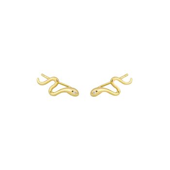 Boucle d'Oreille Filetée Serpent Doré