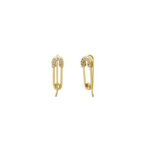 Gold Safety Pin Threader Earrings