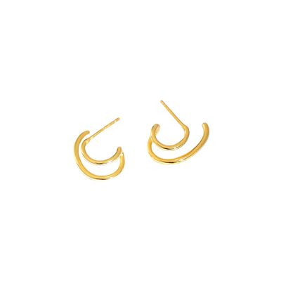 Doppel-Creolen-Ohrringe aus Gold