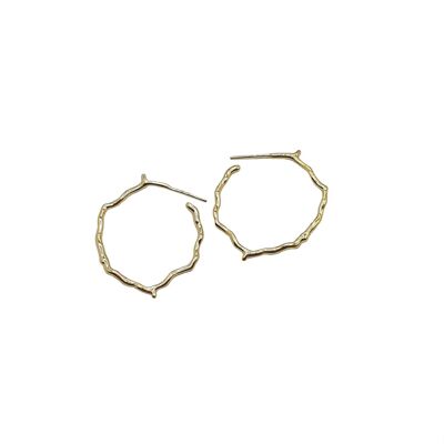 Tree Branch Gold Hoops