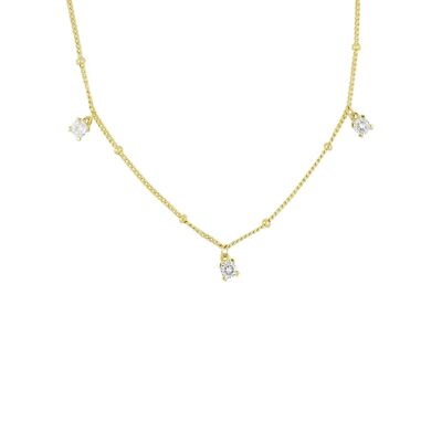 Dainty Gold Crystal Drop Necklace