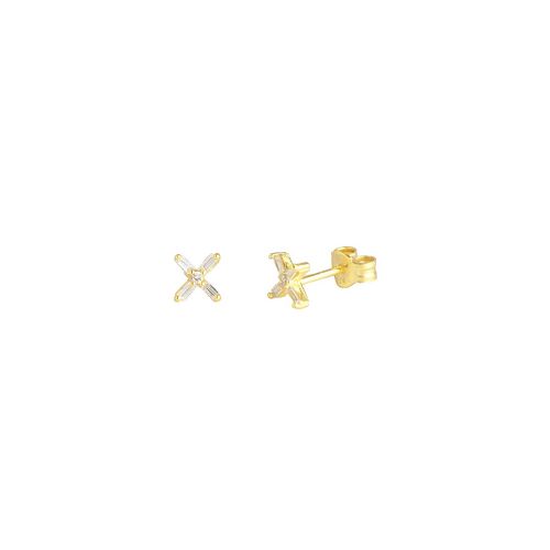 X Gold Crystal Studs