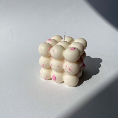 Bubble Candle PINK MARBLE - natural without fragrance