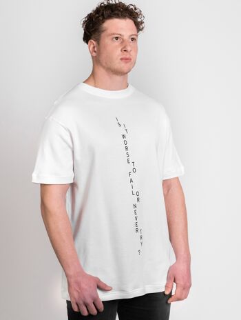 T-shirt ample pour hommes « Est-ce pire d'échouer ou de ne jamais essayer ? » 3