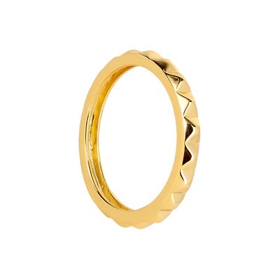 Grid gold ring