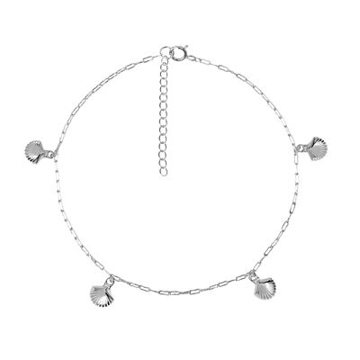 Shelly silver anklet