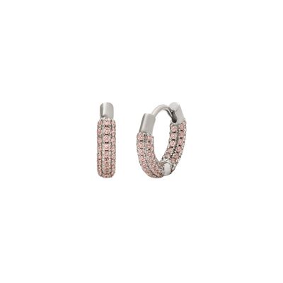 Rosé mini daphne silver hoops