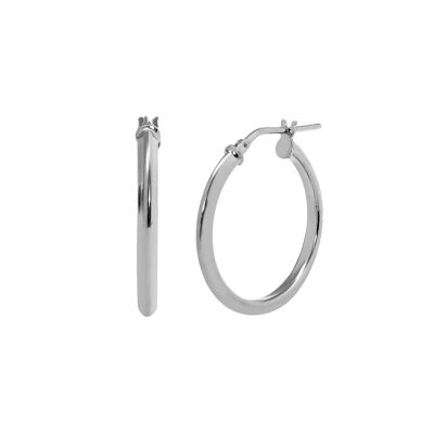 PLANE SILVER HOOPS (S)