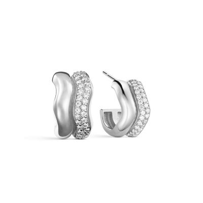 Alloy silver hoops