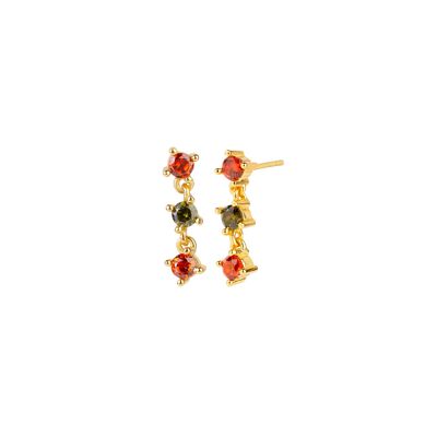 Red lily gold studs
