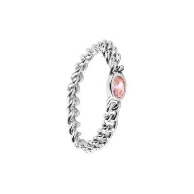 Pink marilyn silver ring
