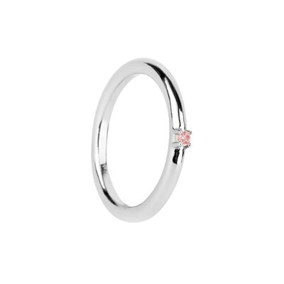 Pink prisma silver ring