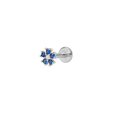 Blue floral silver piercing
