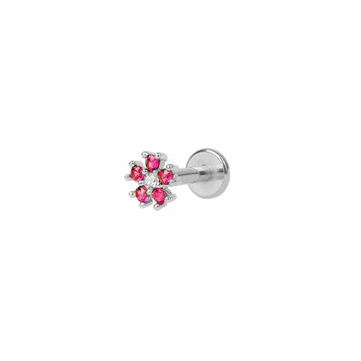 Cherry floral silver piercing