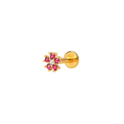 Cherry floral gold piercing