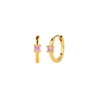 Pink mirage gold hoops