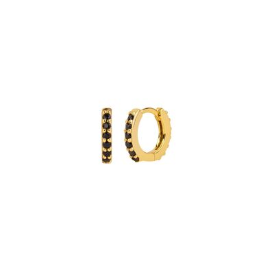 Black mini bali gold hoops