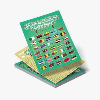Cartes d'Afrique et des Caraïbes, drapeaux autocollants et faits amusants Pack complet 4