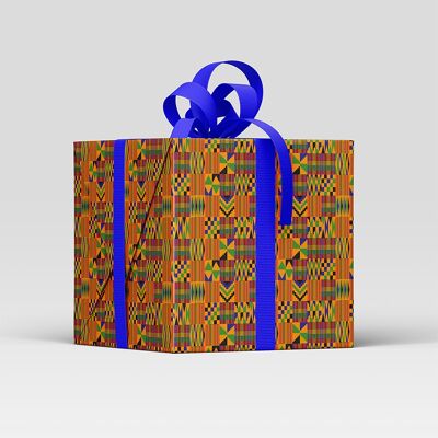 Papier Cadeau Orange Kente