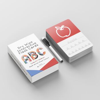 ABC - Cartes flash interactives réutilisables effaçables à sec - Coloré 3