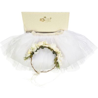 Box TUTU + White flowers