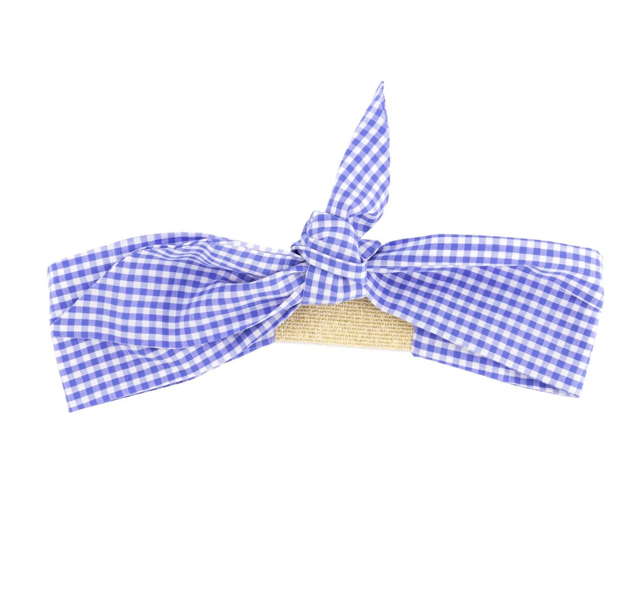 Blaue Gingham-Stirnbänder (3er-Set)