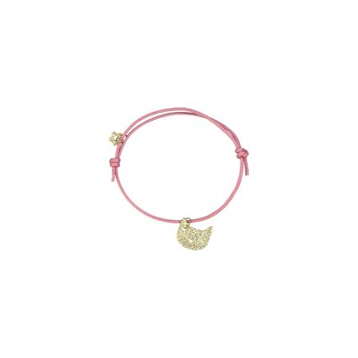Golden Cat Bracelet with Pink Thread (Set of 6)