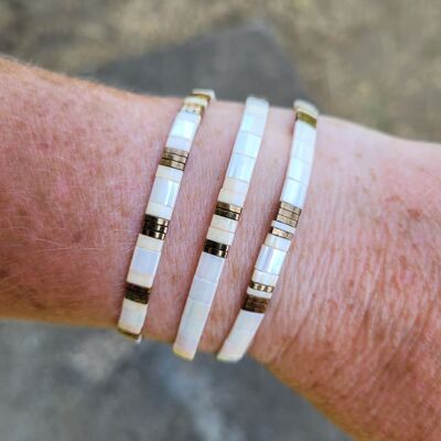 TILA - 3 bracelets - Bijoux - femme - blanc - cadeaux - fêtes de fin d'année