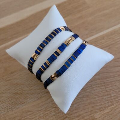 TILA - 3 bracelets - Bijoux - femme - Bleu azuro - cadeaux - fêtes de fin d'année