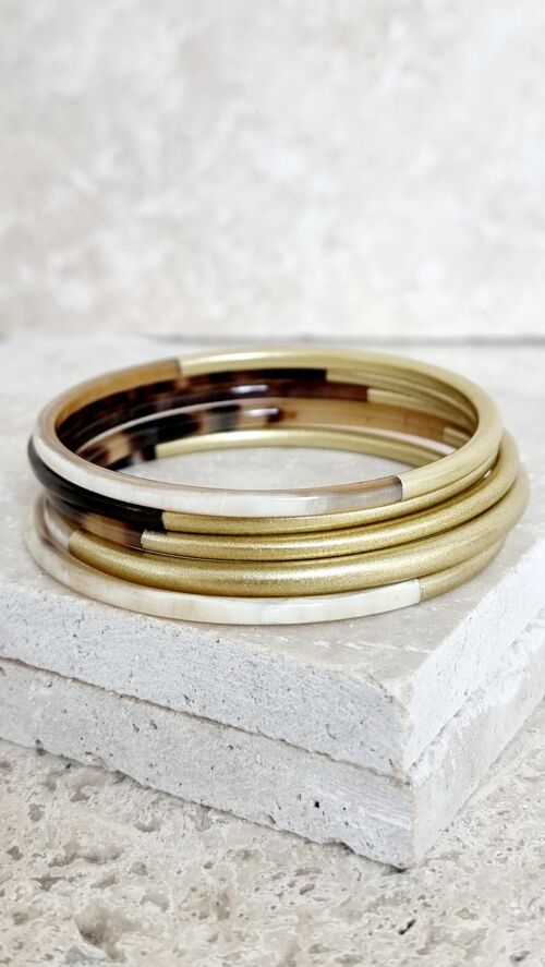 Bracelet Jonc Corne - 3 mm - Duo Gold