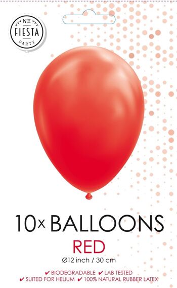 10 Ballons 12" rouge 2